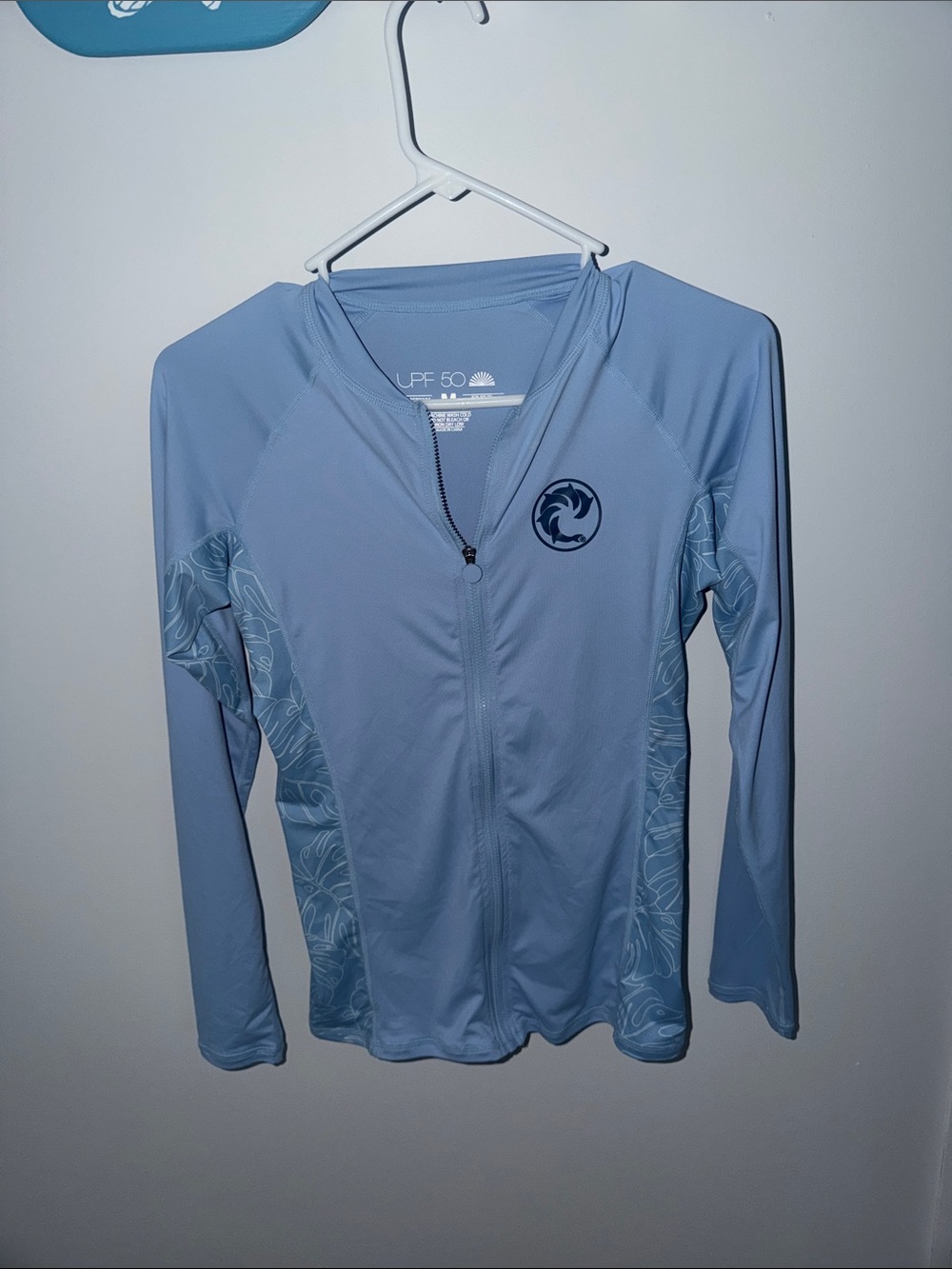 Light Blue UPF 50 Full-Zip Rash Guard